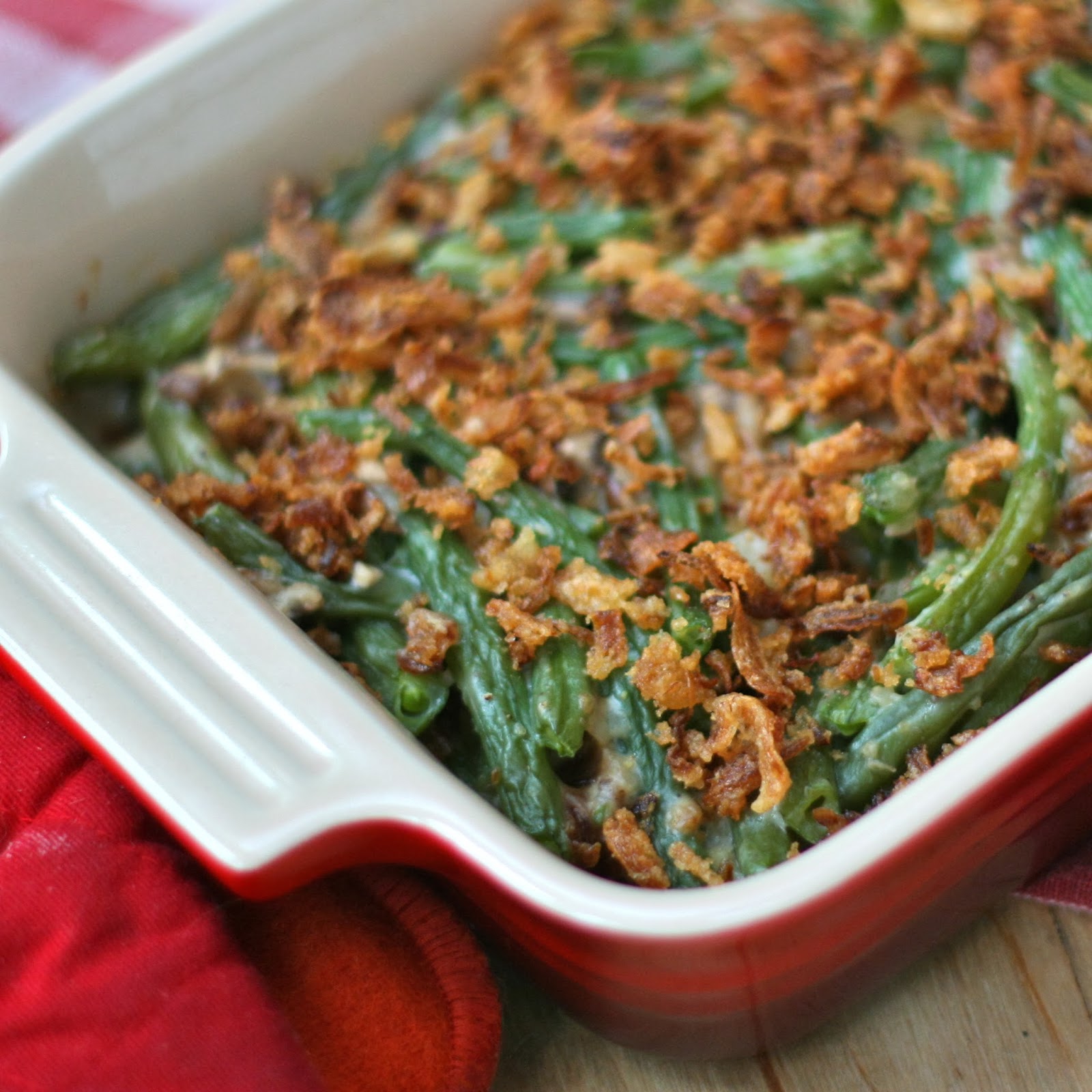 G is for: Green Bean Casserole with homemade ingredients - e is for eat