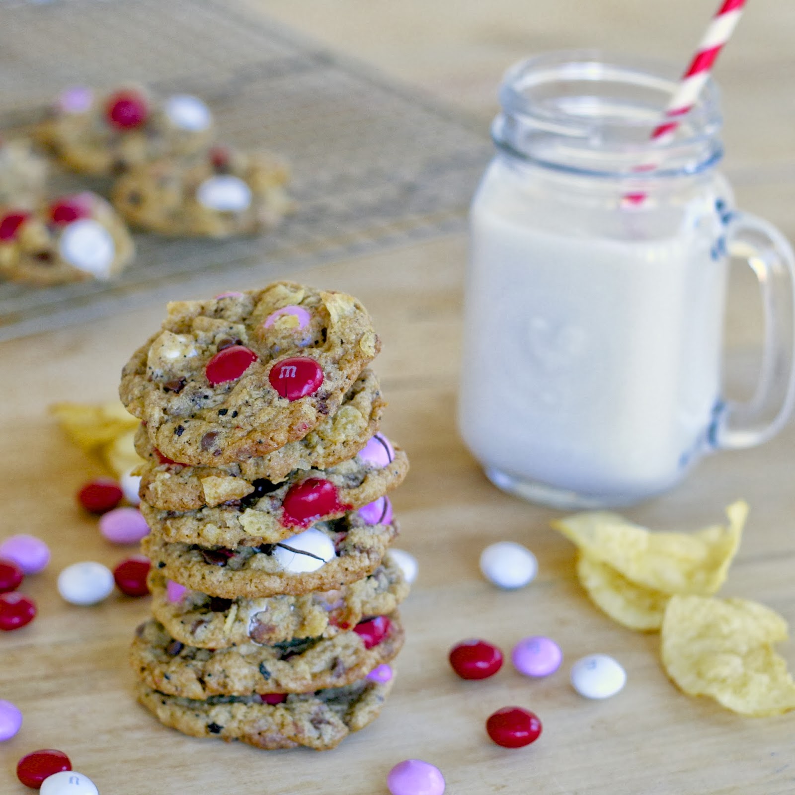 K is for: Kitchen Sink Valentine's Day Cookies - e is for eat