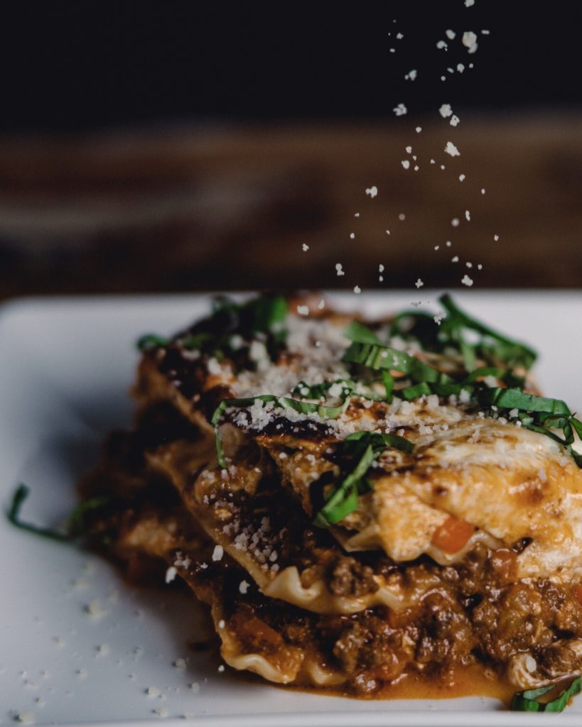 Loaf pan lasagna bolognese